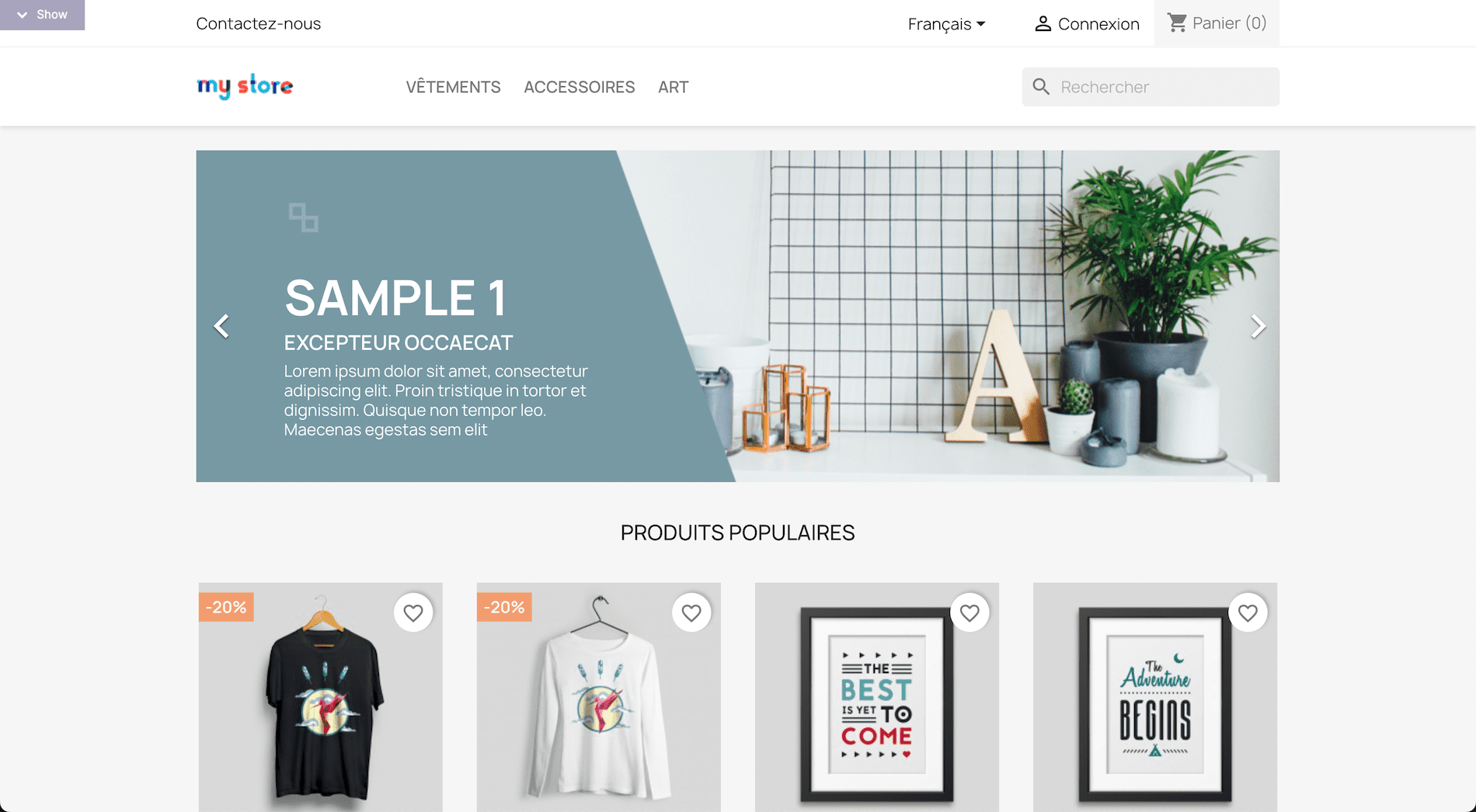 Thème par defaut de Prestashop